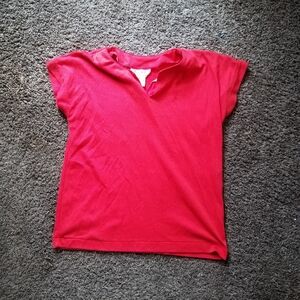 Vintage Bermuda Run Red Womans Padded Shoulder Shirt Size Small